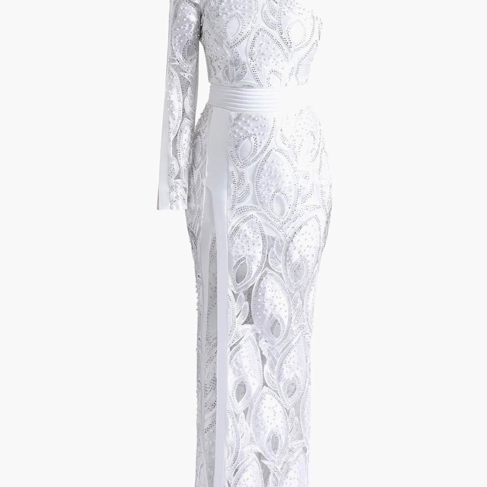 Zhivago Elegant Silver One-Shoulder Dress